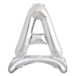 Ayakta Durabilen Gümüş A Harf Folyo Balon - Parti Sürprizi