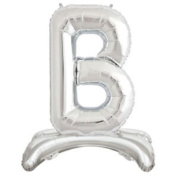 Ayakta Durabilen Gümüş B Harf Folyo Balon - Parti Sürprizi