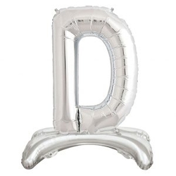 Ayakta Durabilen Gümüş D Harf Folyo Balon - Parti Sürprizi