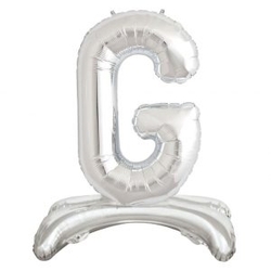 Ayakta Durabilen Gümüş G Harf Folyo Balon - Parti Sürprizi