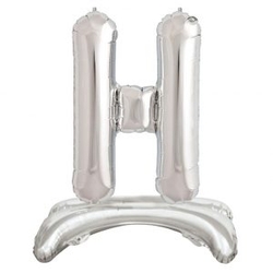 Ayakta Durabilen Gümüş H Harf Folyo Balon - Parti Sürprizi