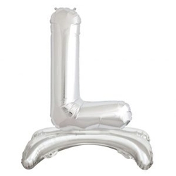 Ayakta Durabilen Gümüş L Harf Folyo Balon - Parti Sürprizi