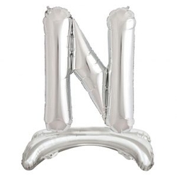 Ayakta Durabilen Gümüş N Harf Folyo Balon - Parti Sürprizi