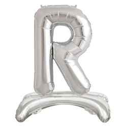Ayakta Durabilen Gümüş R Harf Folyo Balon - Parti Sürprizi