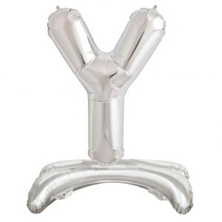 Ayakta Durabilen Gümüş Y Harf Folyo Balon - Parti Sürprizi