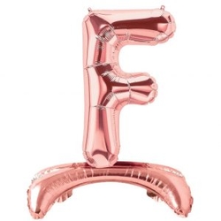 Ayakta Durabilen Rose Gold F Harf Folyo Balon - Parti Sürprizi