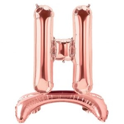 Ayakta Durabilen Rose Gold H Harf Folyo Balon - Parti Sürprizi