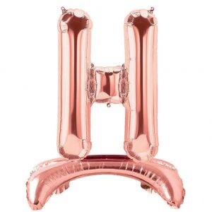 Ayakta Durabilen Rose Gold H Harf Folyo Balon - 1
