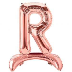 Ayakta Durabilen Rose Gold R Harf Folyo Balon - 1