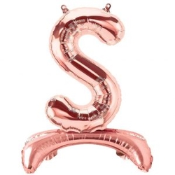 Ayakta Durabilen Rose Gold S Harf Folyo Balon - Parti Sürprizi
