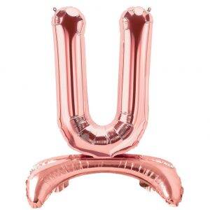 Ayakta Durabilen Rose Gold U Harf Folyo Balon - 1