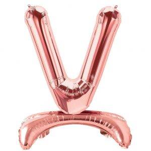 Ayakta Durabilen Rose Gold V Harf Folyo Balon - 1