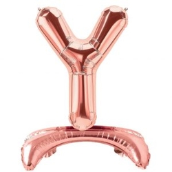 Ayakta Durabilen Rose Gold Y Harf Folyo Balon - Parti Sürprizi