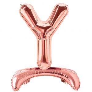 Ayakta Durabilen Rose Gold Y Harf Folyo Balon - 1