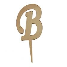 B Harf Aynalı Altın Pleksi 7 cm - Parti Sürprizi