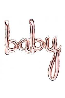 Baby Bebek Pembe Yazı Folyo Balon
