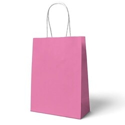 Bebek Pembe Büküm Saplı 6 adet Hediye Çantası 22 x 24 cm - Parti Sürprizi