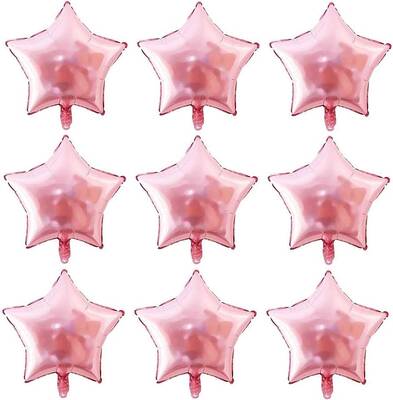Bebek Pembe Mini Shape Yıldız Folyo Balon 6 Adet - 1