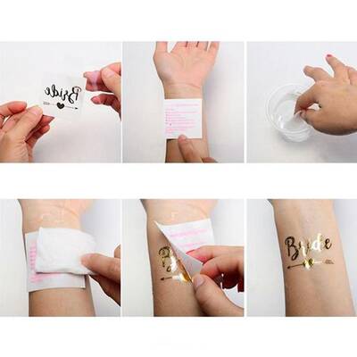 Bekarlığa Veda Bride To Be Yazılı Geçici Dövme 10 Adet - 2