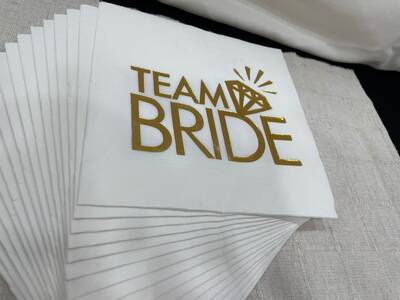 Bekarlığa Veda Team Bride Golg Varak Peçete 16 Adet