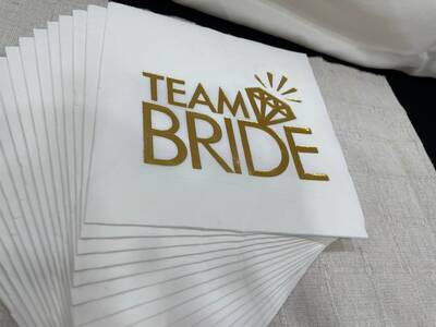 Bekarlığa Veda Team Bride Golg Varak Peçete 16 Adet - 1
