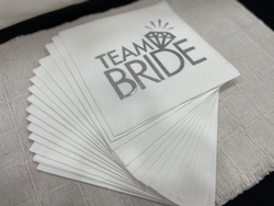 Bekarlığa Veda Team Bride Gümüş Varak Peçete 16 Adet - Parti Sürprizi