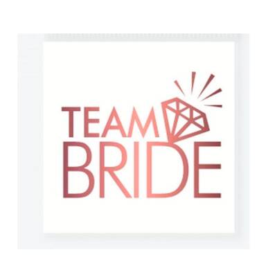 Bekarlığa Veda Team Bride Rose Golg Varak Peçete 16 Adet