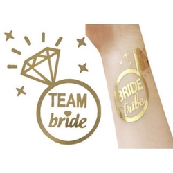 Bekarlığa Veda Tek Taş Team Bride Yazılı Geçi Dövme 10 Adet - 1