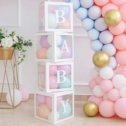 Beyaz BABY Yazılı Şeffaf Kutu Büyük Boy 25 cm - 1