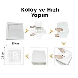 Beyaz BABY Yazılı Şeffaf Kutu Büyük Boy 25 cm - Thumbnail