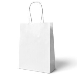 Beyaz Büküm Saplı 6 adet Hediye Çantası 22 x 24 cm - Parti Sürprizi