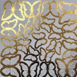 Beyaz Gold Varaklı Kelebek Pasta Dekor Süs 42 Adet - Parti Sürprizi