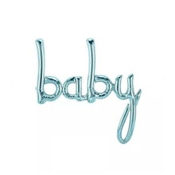 Baby Bebek Mavi Yazı Folyo Balon - Parti Sürprizi