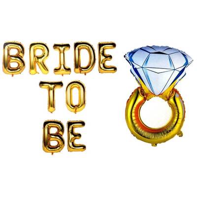Bride To Be Gold Yazı Ve Yüzük Seti 40 cm