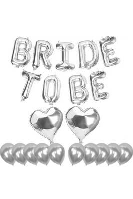 Bride To Be Gümüş Renk Folyo Balon Set