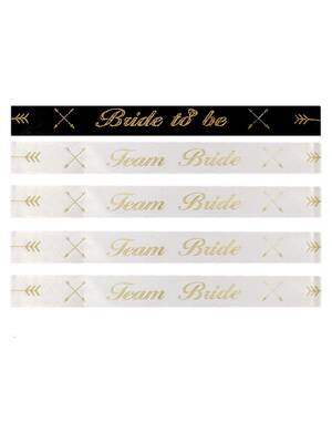 Bride To Be Team Bride Yazılı Beyaz Nedime Bileklik - 1