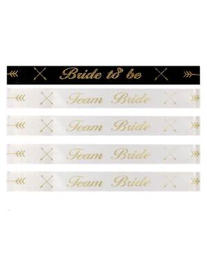 Bride To Be Team Bride Yazılı Beyaz Nedime Bileklik