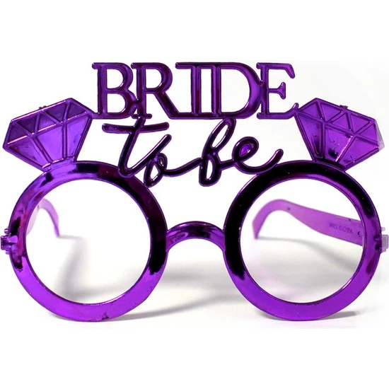 Bride To Be Tek Taşlı Parti Gözlüğü Mor Renk - Parti Sürprizi
