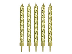 Burgulu Altın Renk 10 Lu Mum 6 cm - Parti Sürprizi