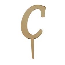 C Harf Aynalı Altın Pleksi 7 cm - Parti Sürprizi