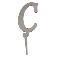 Ç Harf Aynalı Gümüş Renk Pleksi 7 cm - Parti Sürprizi