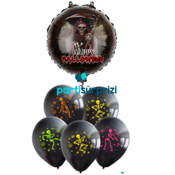 Cadılar Bayramı İskelet Folyo Balon Set - Parti Sürprizi
