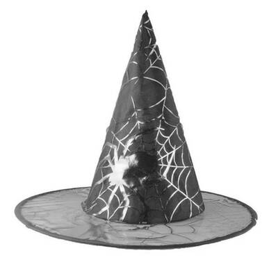 Cadılar Bayramı Örümcek Ağı Gümüş Renk Şapka