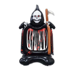 Cadılar Bayramı Şişme Ayaklı Azrail Folyo Balon - Parti Sürprizi