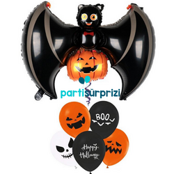 Cadılar Bayramı Yarasa Şekilli Folyo Balon Set - Parti Sürprizi