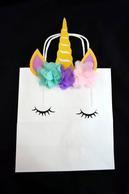 Çiçekli Unicorn Çanta 1 Adet - 1