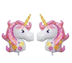 Çiçekli Unicorn Mini Shap Folyo Balon 2 Adet - Parti Sürprizi