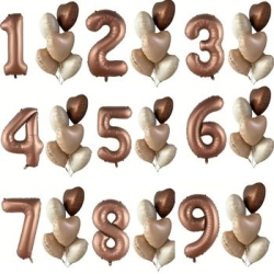 Çikolata Karamel 1 den 9 Yaş Folyo Balon Set - 1