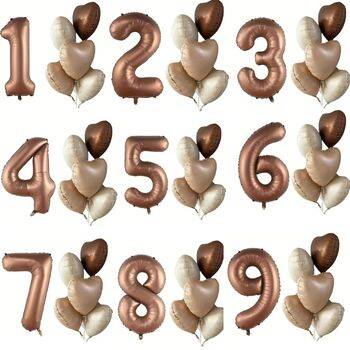 Çikolata Karamel 1 den 9 Yaş Folyo Balon Set - 1