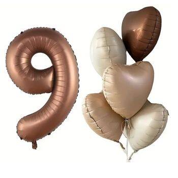 Çikolata Karamel 1 den 9 Yaş Folyo Balon Set - 10